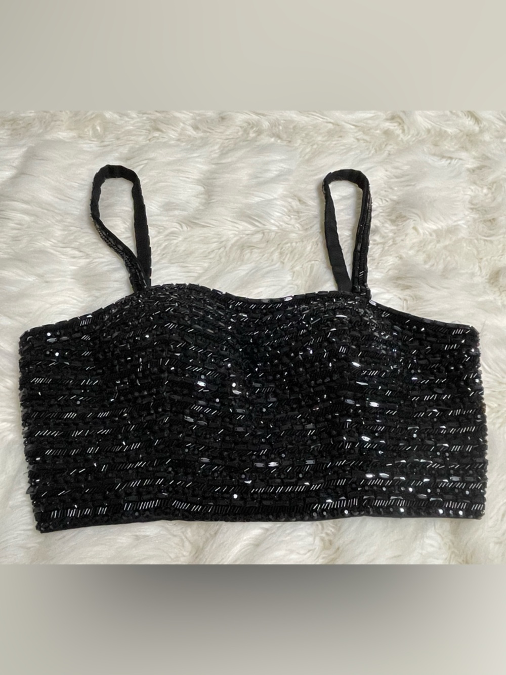 Black Beaded Crop Top 4